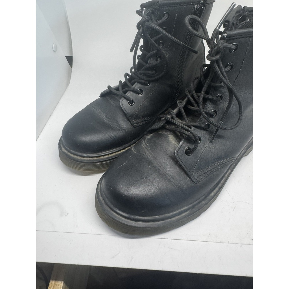 Dr Martens Junior Combat Black Matte 1460J Zip Up Boots Size 3Y SB24